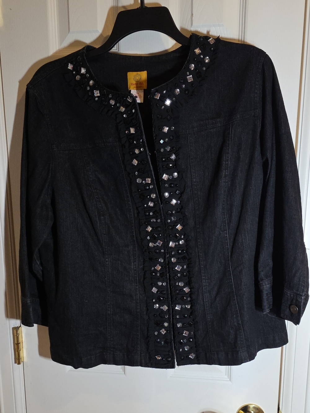 Embellished Black Women's Jean Jacket